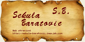 Sekula Baratović vizit kartica